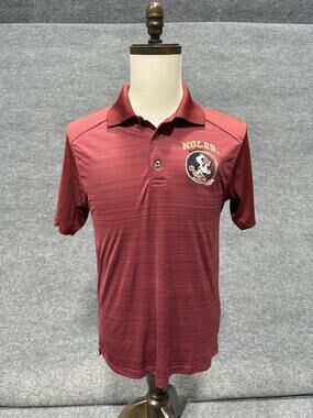 Florida State Seminoles Polo Shirt Mens Small Red NCAA Football Noles Golf